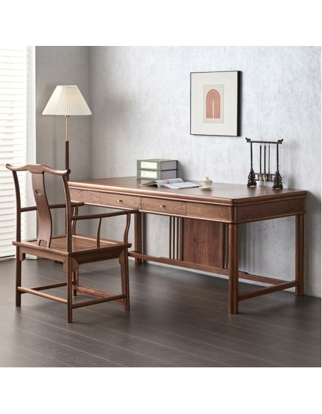 Walnut desk all solid wood home use calligraphy table painting case painting table study office desk