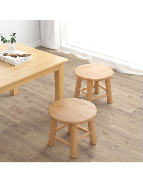 Solid wood small stool household short stool original wood bench simple small round stool living room wood stools