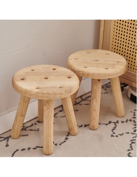 Creative solid wood small stool household small bench balcony leisure bench