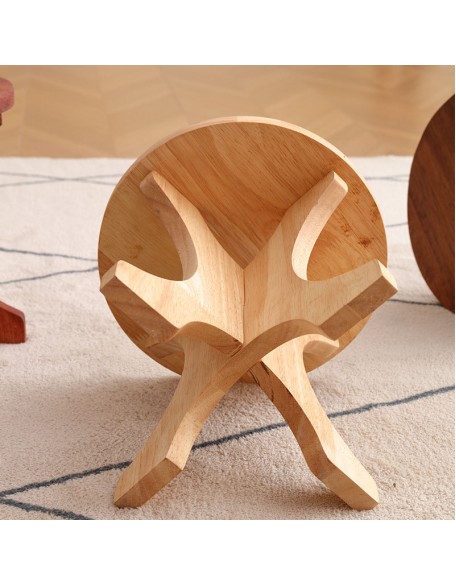 Solid wood small round stool household short stool living room children study stool