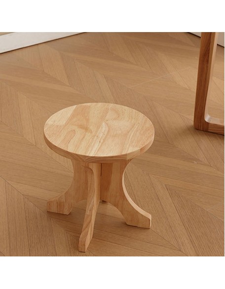 Solid wood small round stool household short stool living room children study stool