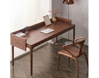 Walnut desk modern simple all solid wood computer desk study table original wood with socket