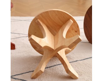 Solid wood small round stool household short stool living room children study stool